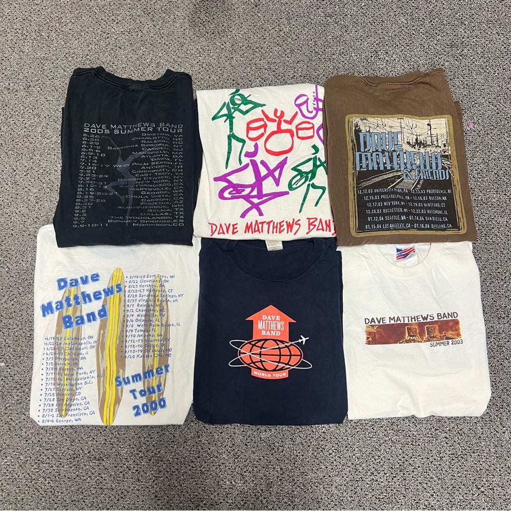 Vintage Lot of 6 Dave Matthews Band T Shirts